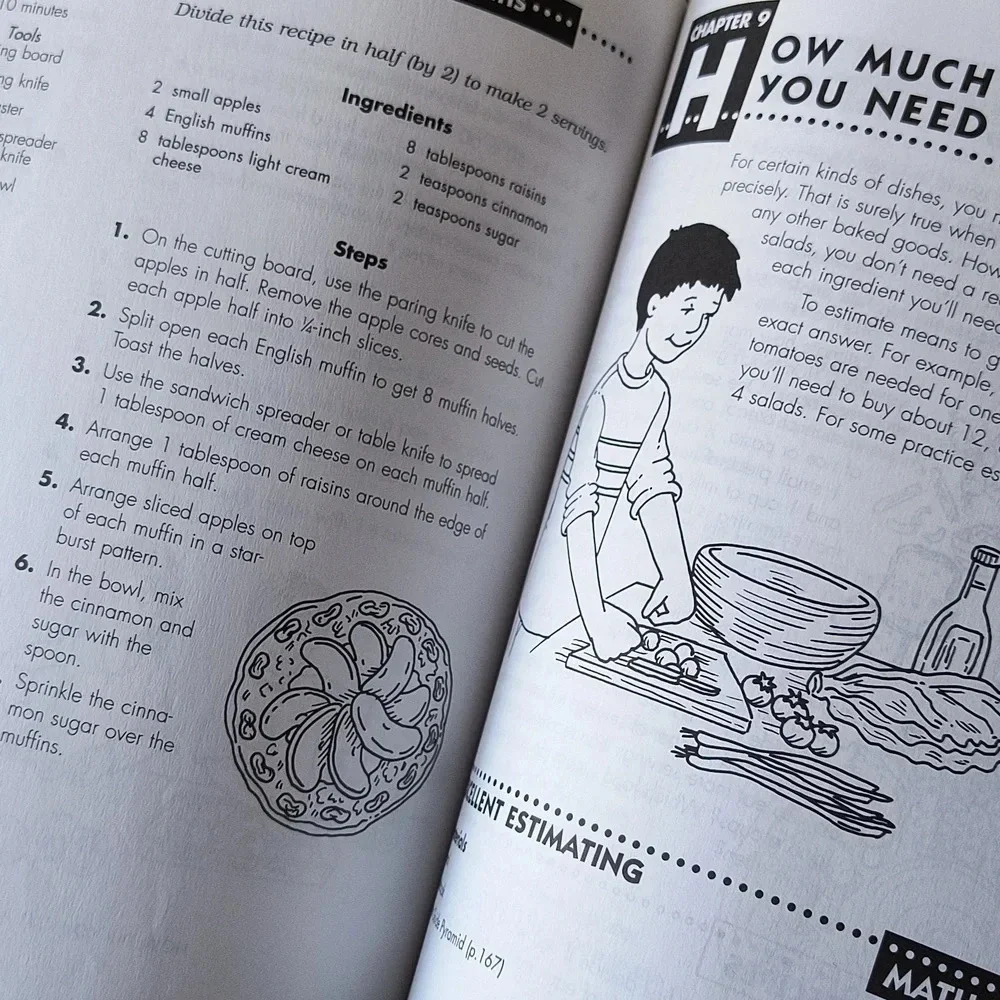 The Math Chef book with recipes and activities for kids to learn and cook